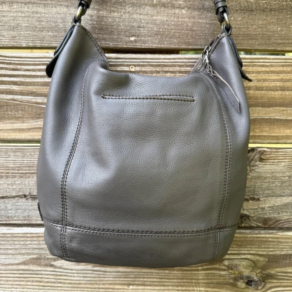The Sak Sequoia Leather Hobo Bag Grey Pebbled Boho Minimalist